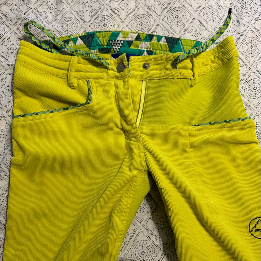 La sportiva sport climbing pants yellow Sz small